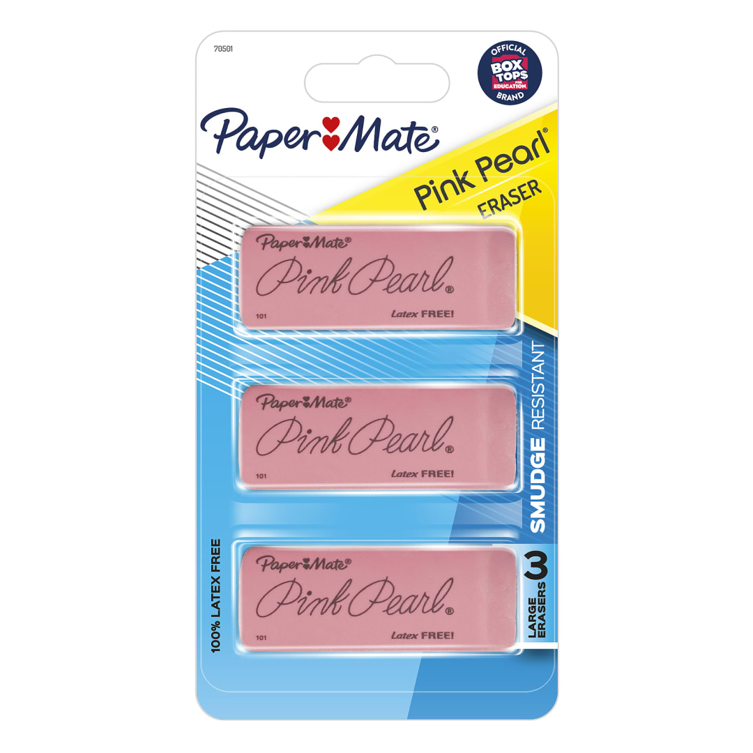 Paper Mate® Pink Pearl Erasers, Large, 3 Count