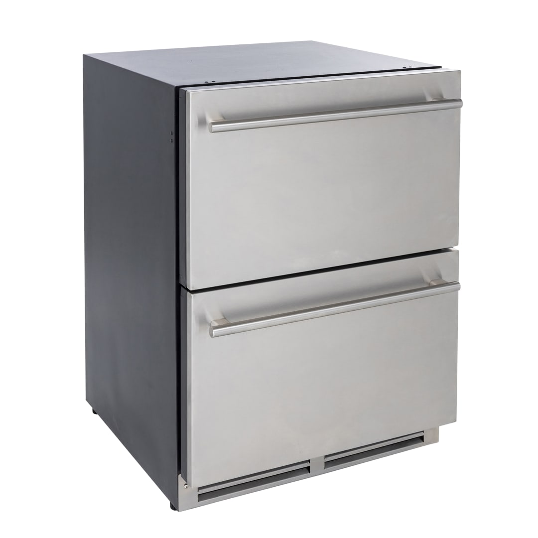 Sapphire Series 3 Premium Indoor/Outdoor Refrigerator with 2 Drawers 24" W 150 Can Capacity In Stainless Steel Panel Ready Finish (SRD243SSPR)