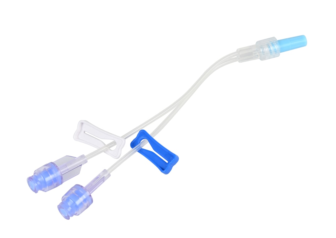 KRUUSE SafeVet Connect Microbore Duo Extension Line with Needle Free Connector, 13cm