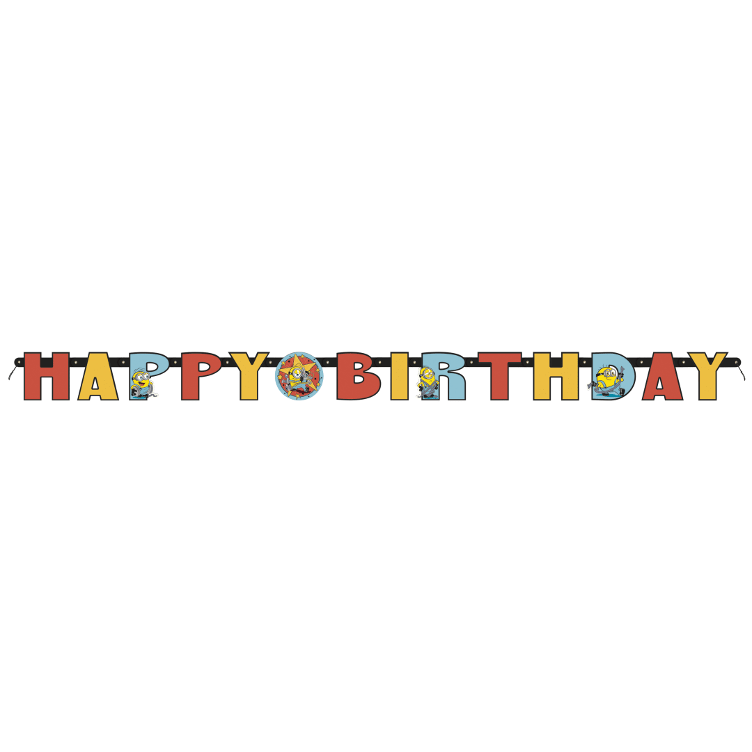 Minions 3 "Happy Birthday" Cutout Jointed Banner