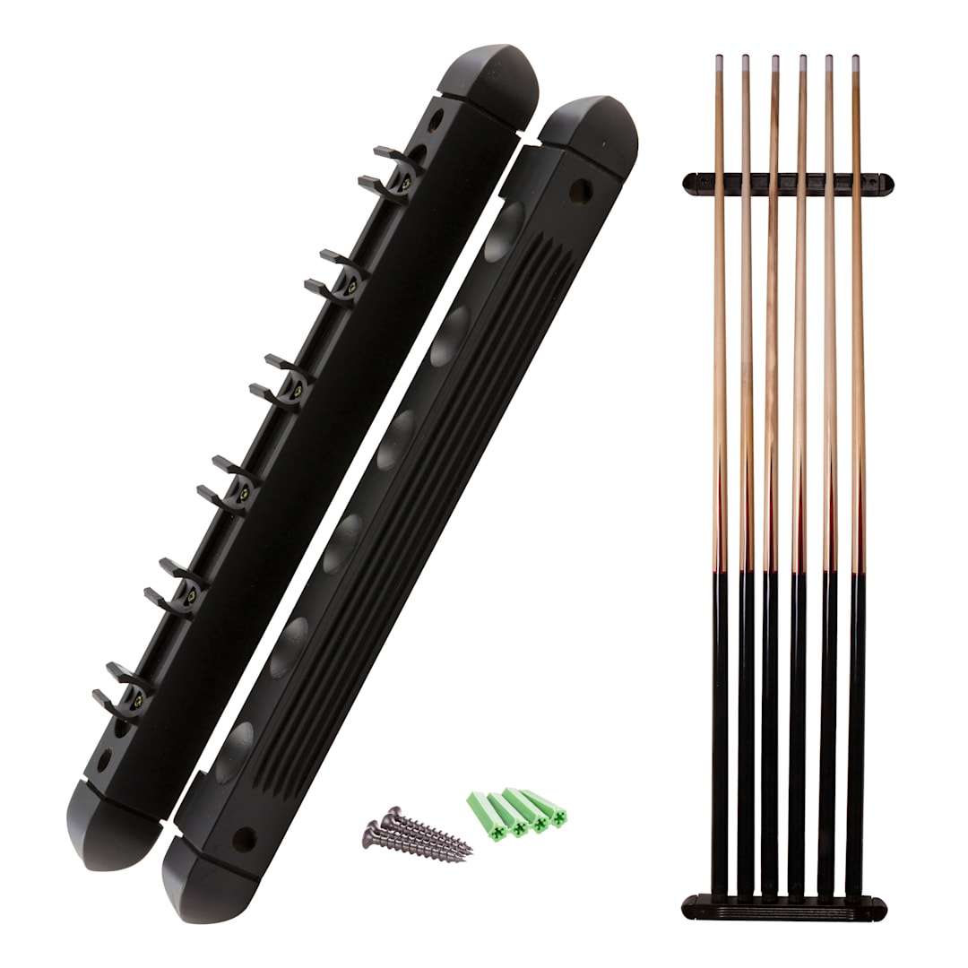 Mizerak 6-Cue Hardwood Wall Ra