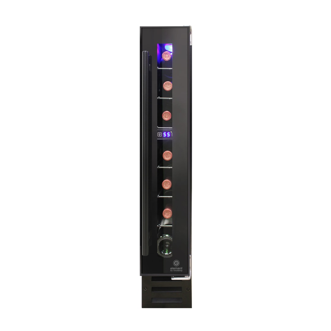 EL-7TS-BLACK - 7 Bottle Wine Cooler Glass Door Commercial Grade