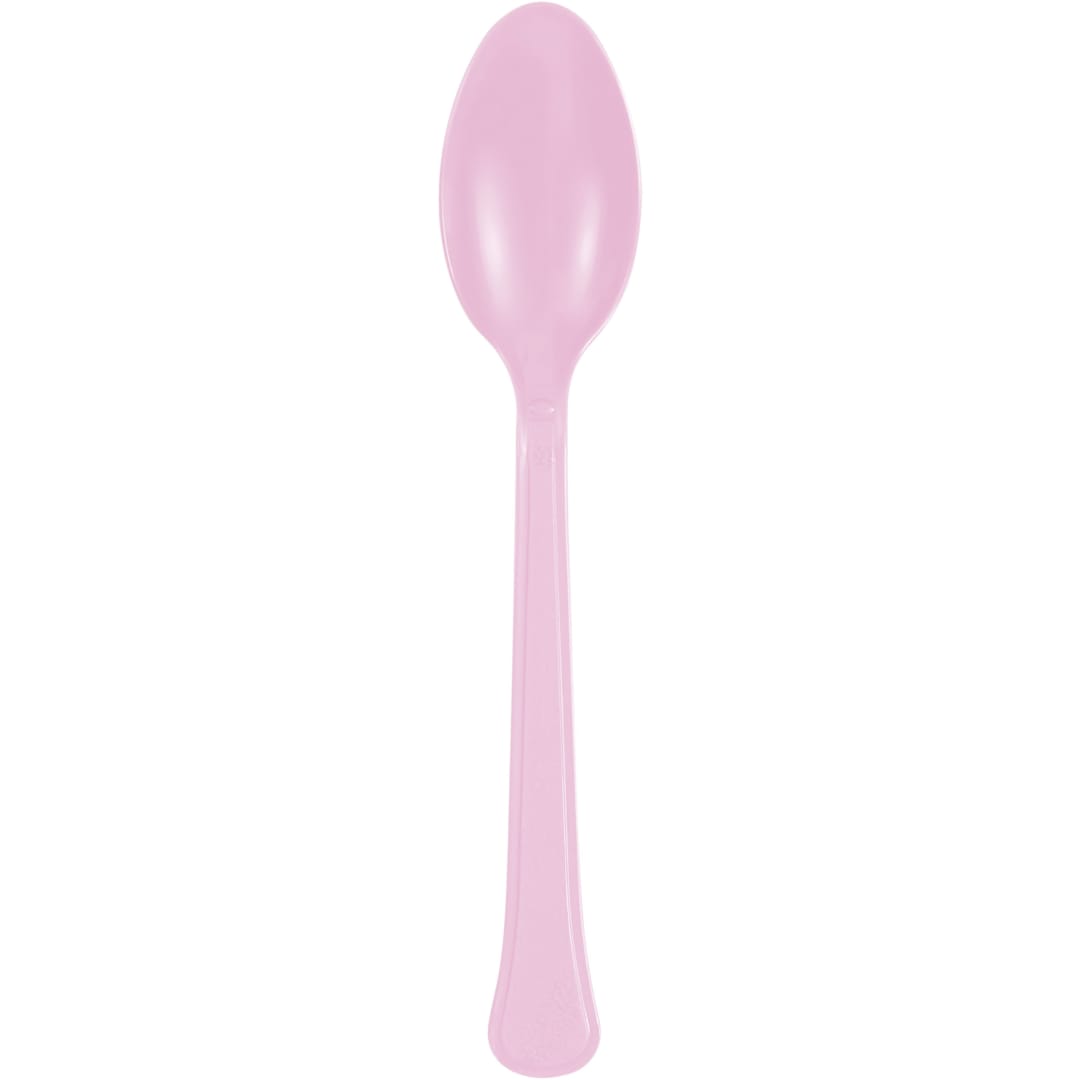 Lovely Pink Solid Premium Plastic Spoons, 50ct