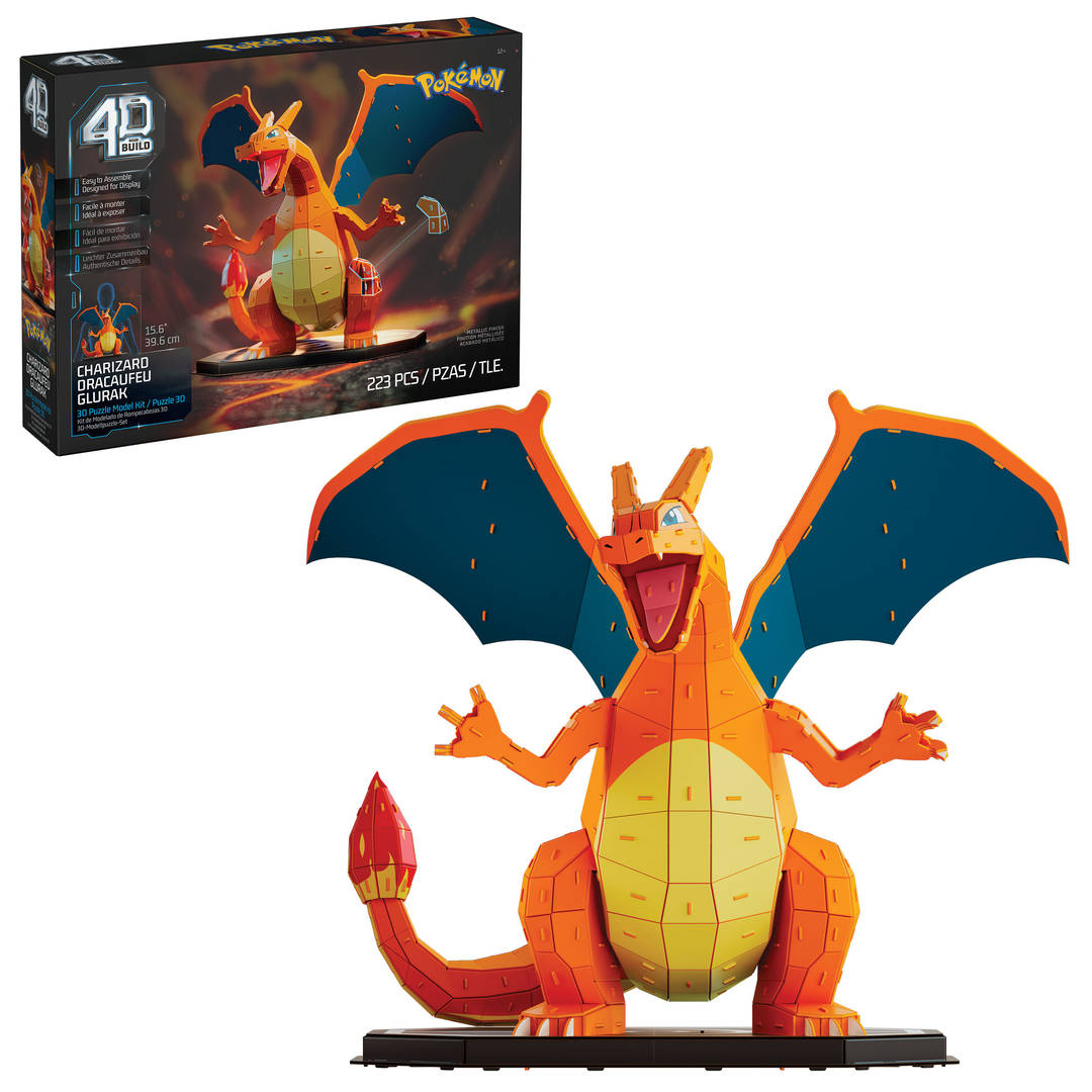 4D Build Pokémon Charizard 3D Puzzle Model Kit, Desk Décor, Shelf Display