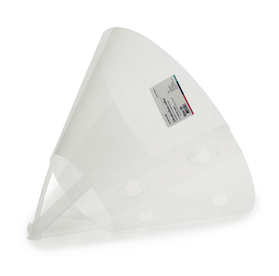 Covetrus Elizabethan Collar with Embossed Paw Design, Transparent, 20cm