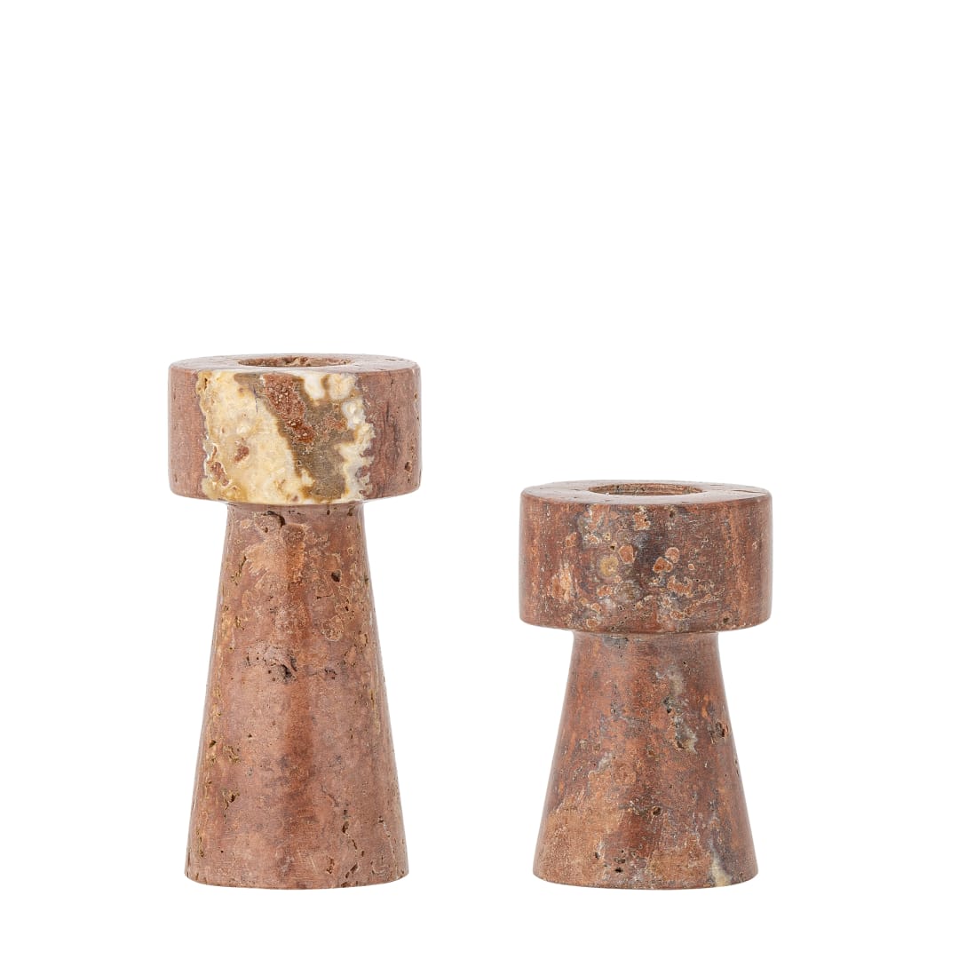 82068568 - Anneli Candle Holder, Rose, Travertine STOCK: 0