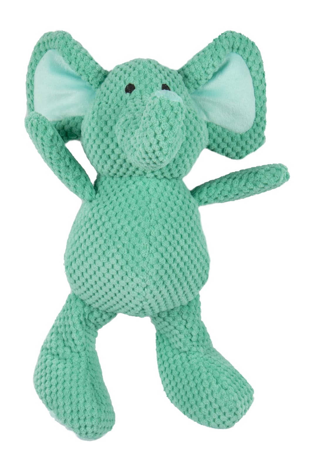 goDog Checkers Elephant Squeaky Plush Dog Toy With Chew Guard Technology, Green, Large