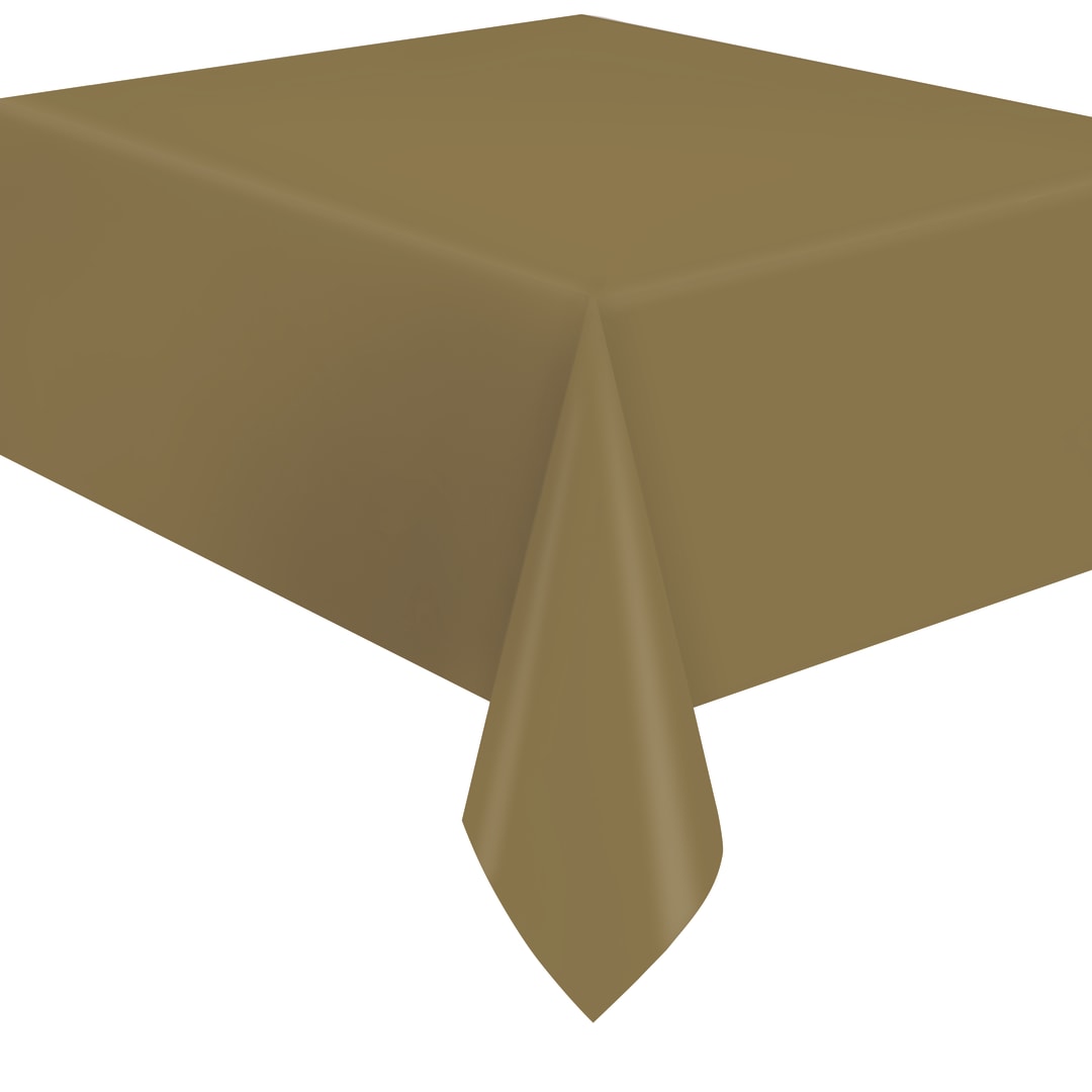 Gold Solid Flannel-Backed Vinyl Table Cover, 54" x 108"