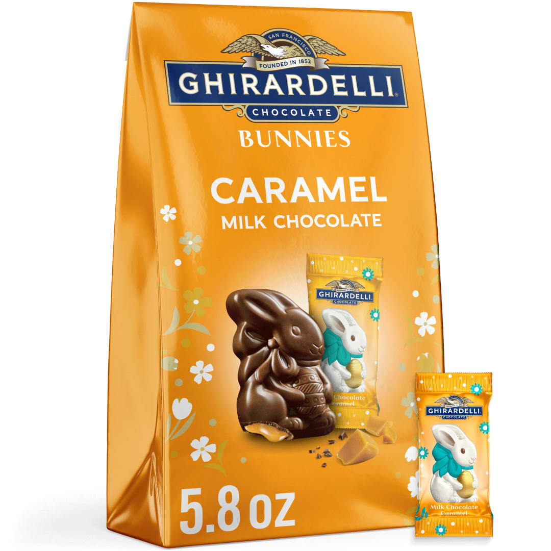 GHIRARDELLI Caramel Milk Chocolate Bunnies, 5.8 oz Bag
