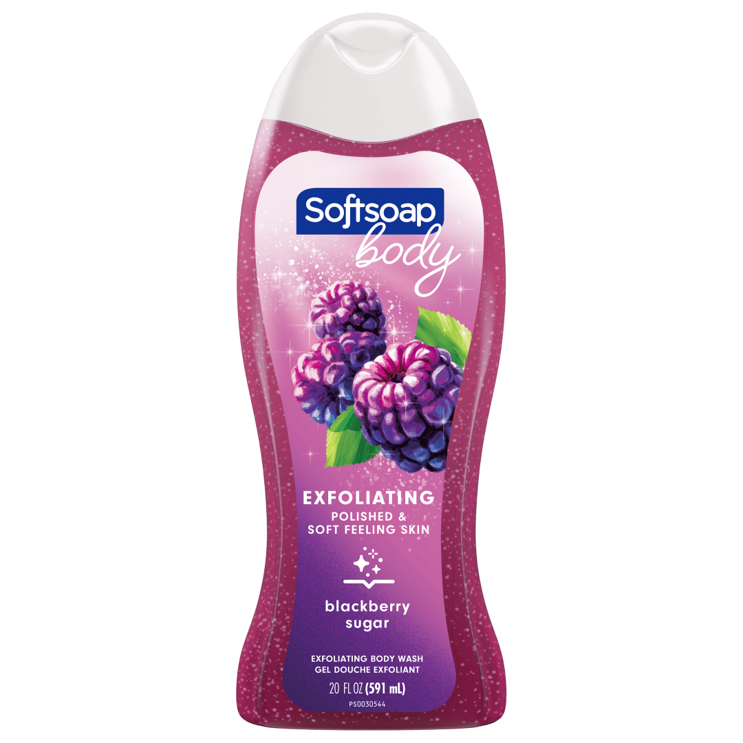 Softsoap Exfoliating Body Wash, Blackberry Sugar - 20 Fluid Ounce (4 Pack)