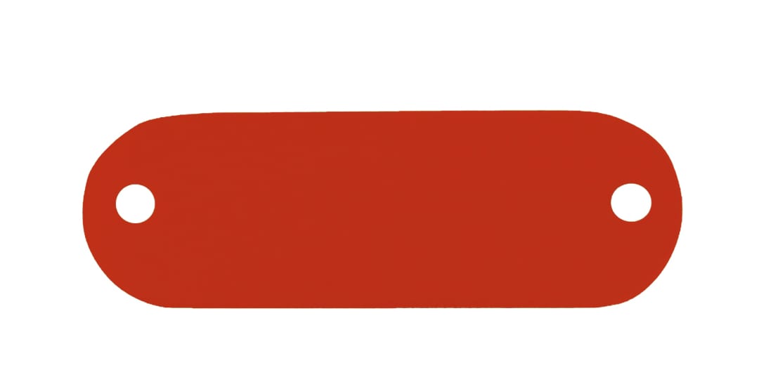Tag-Rectangle with Rounded Ends 1" x 2-1/8" Anodized Aluminum Red 5 Pack