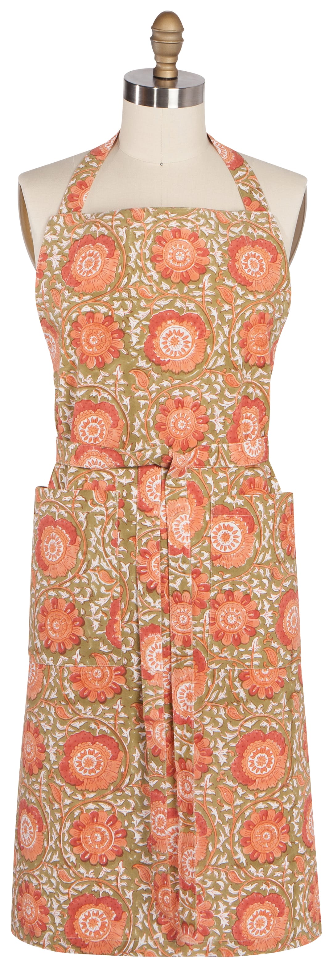 Zinnia Block Print Apron