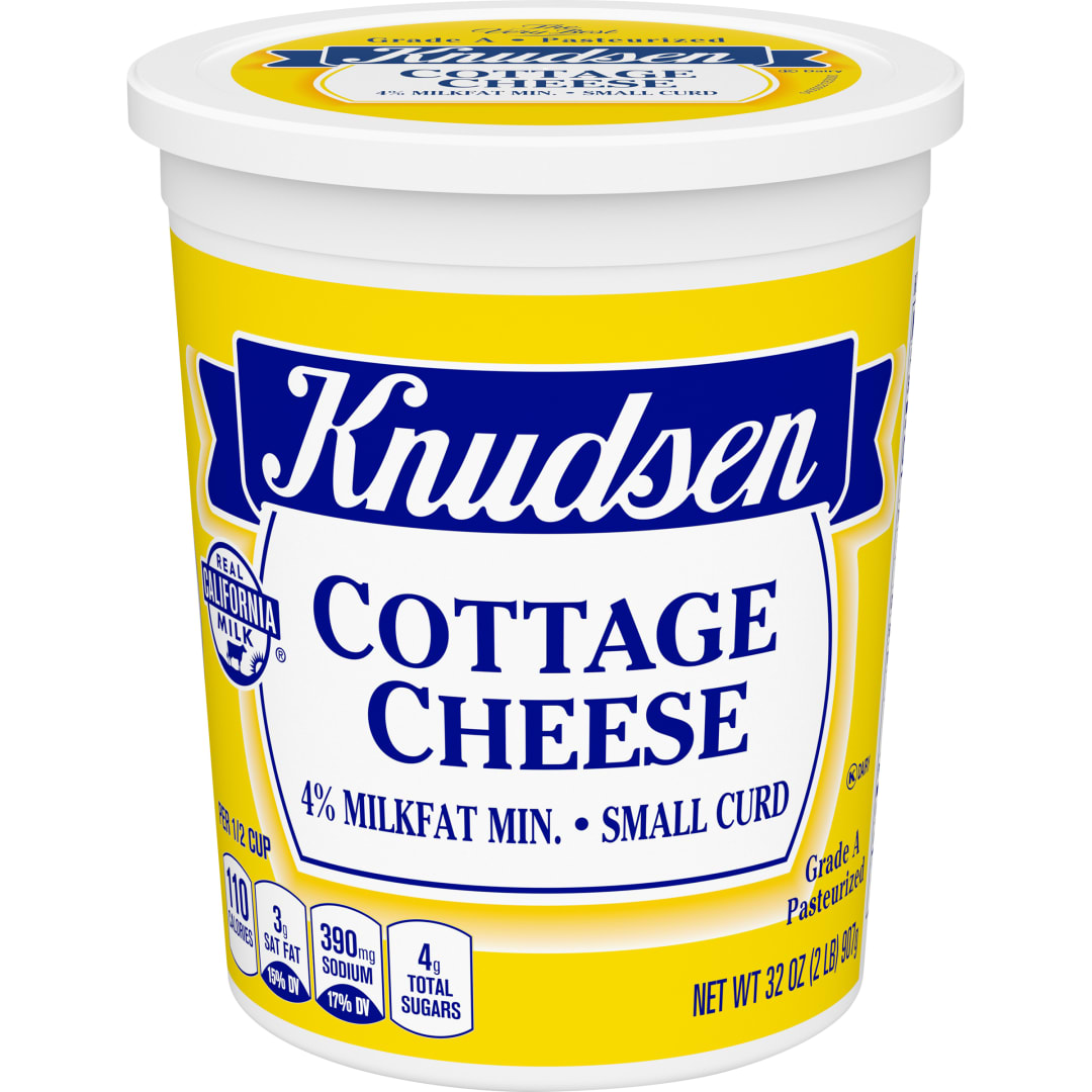 Knudsen's Cottage Cheese, 4% Milkfat, Small Curd, 32 oz Tub, 10g of Protein Per Serving