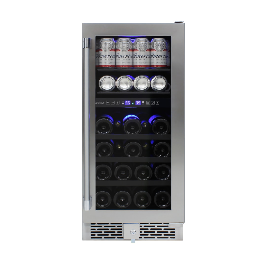 VT-OUTDR15GD - 19 Bottle Beverage & Wine Cooler Glass Door Commercial Grade