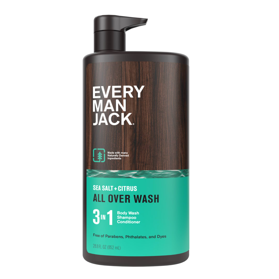 Every Man Jack Sea Salt + Citrus Hydrating Men's 3-in-1 - Body Wash and Shampoo and Conditioner - 28.8 fl oz