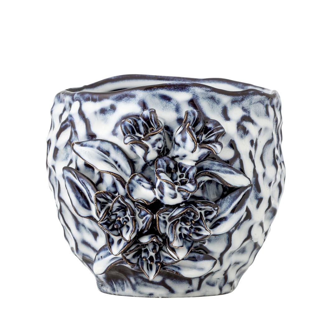 82072522 - Malina Flowerpot, Blue, Stoneware STOCK: 183