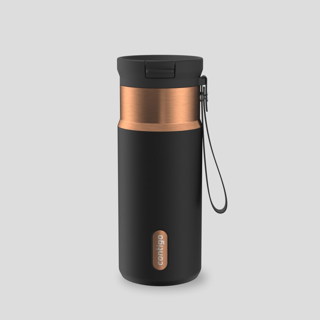 Contigo SnapSeal™ 473 ml Botella Térmica de Acero Inoxidable a Prueba de Fugas, Con Correa Para Transportar