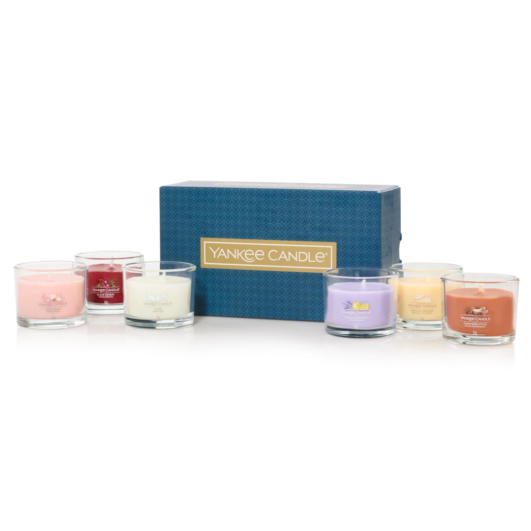 Yankee Candle Set de regalo de velas aromáticas  | 6 minivelas votivas aromáticas | Mezcla de cera de soja | Regalos perfectos para mujeres