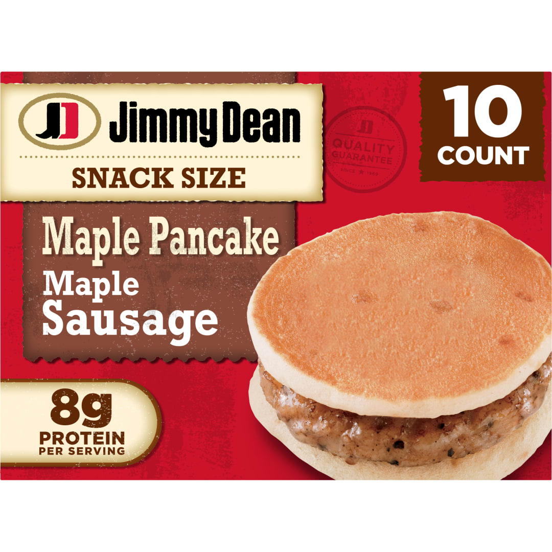 Jimmy Dean Snack Size Maple Pancake Breakfast Sandwiches with Maple Sausage, Frozen, 10 Count