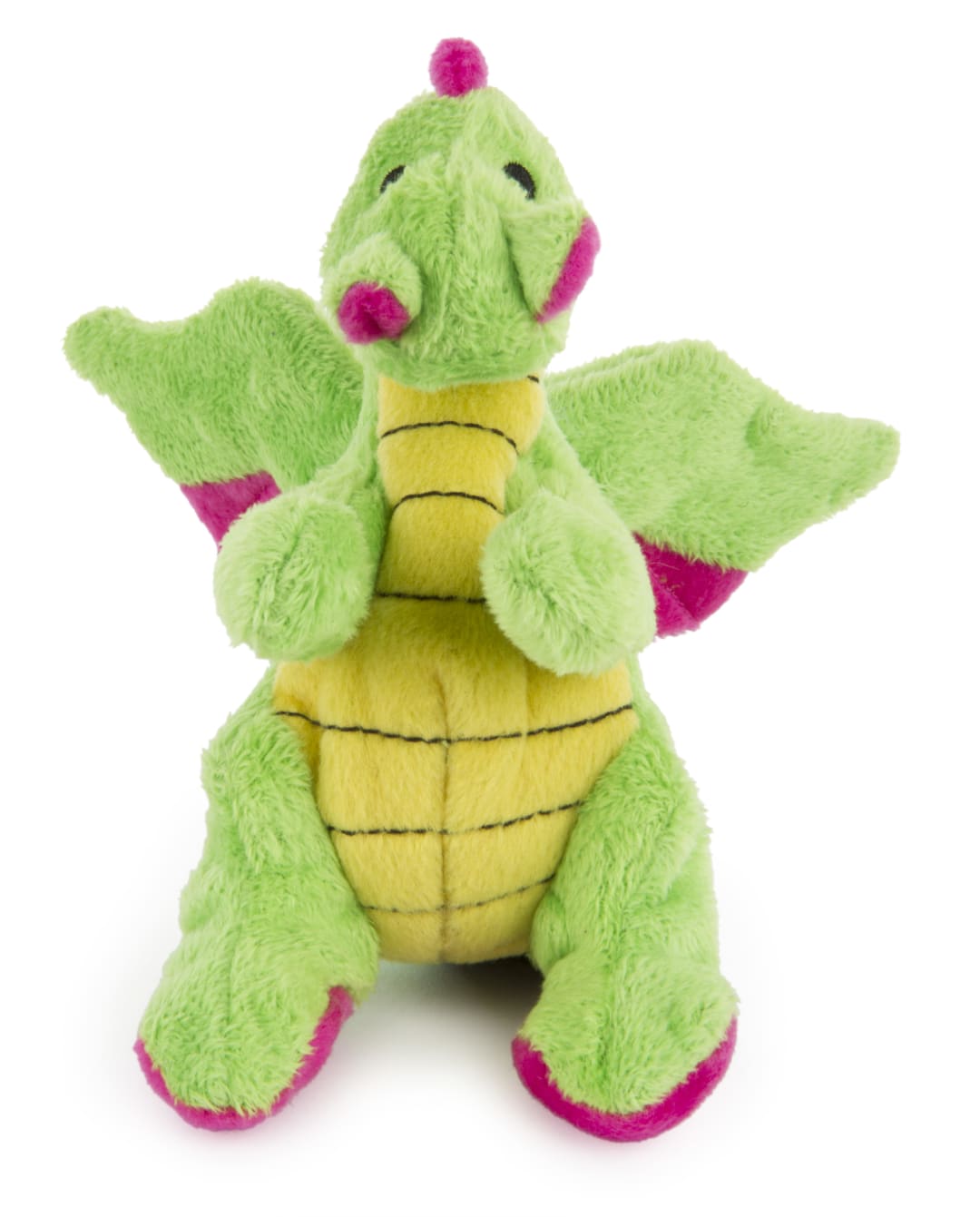 goDog Dragons Squeaky Plush Dog Toy With Chew Guard Technology, Bright Green, Small