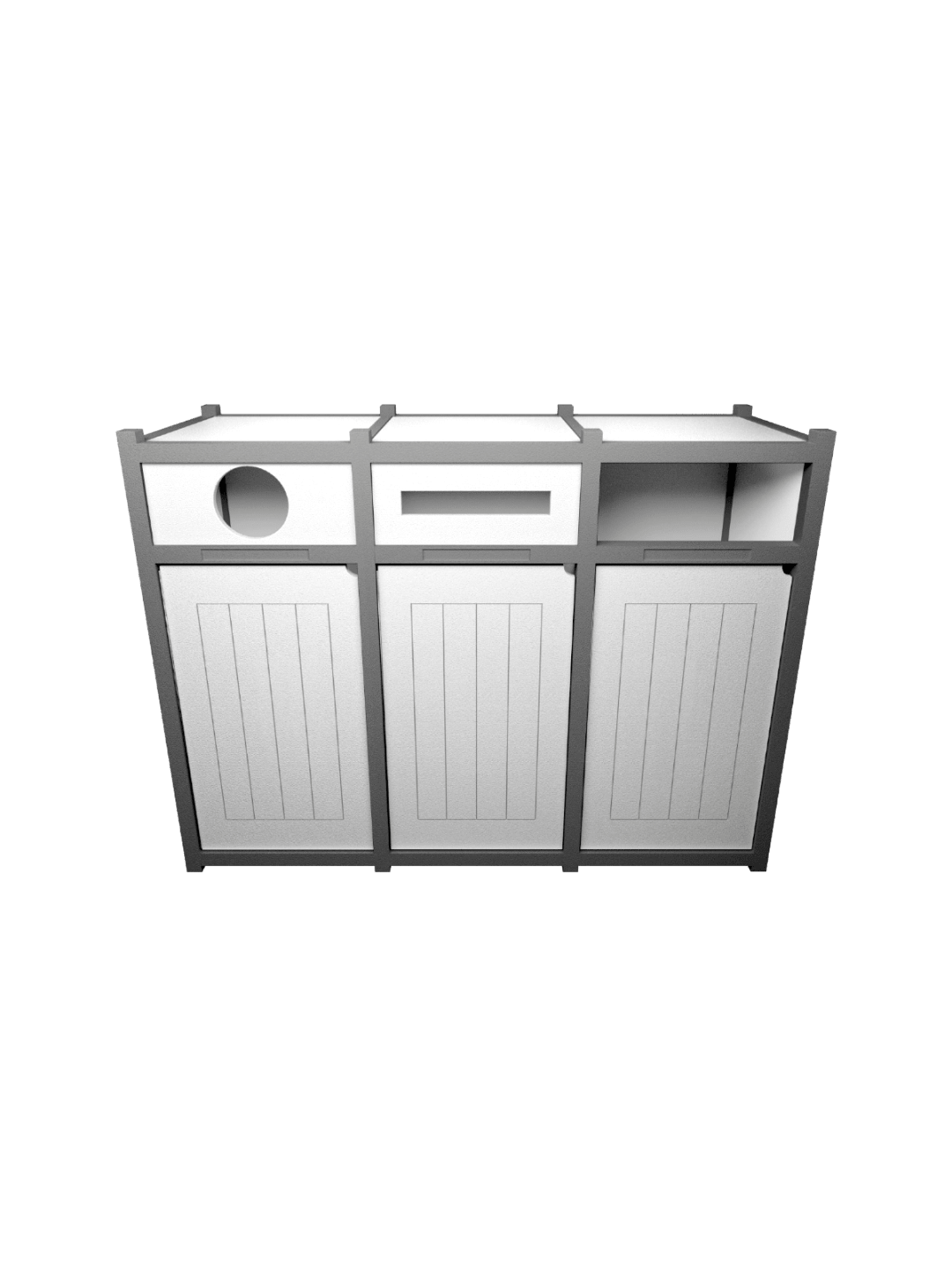  VISION - Triple - Unit - Circle-Slot-Full - Grey-White