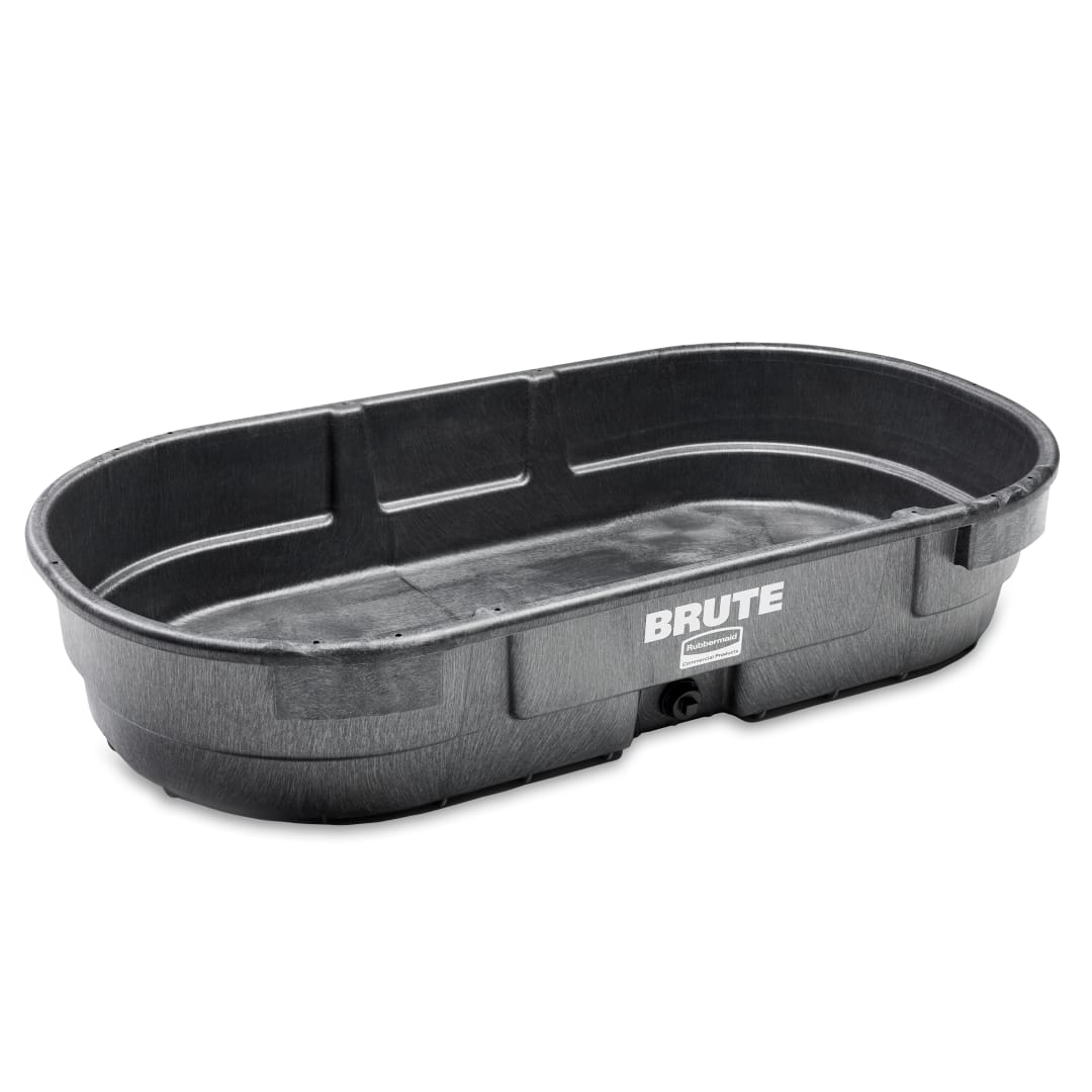 Rubbermaid Commercial Products BRUTE 120 Gallon Low Profile Stock Tank, Water Trough, Horse Trough, Livestock Tank, Black