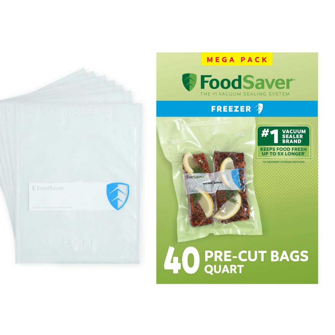 Sacs sous vide FoodSaver format quart, 946ml, paquet de 40, sacs de conglation prdcoups sans BPA