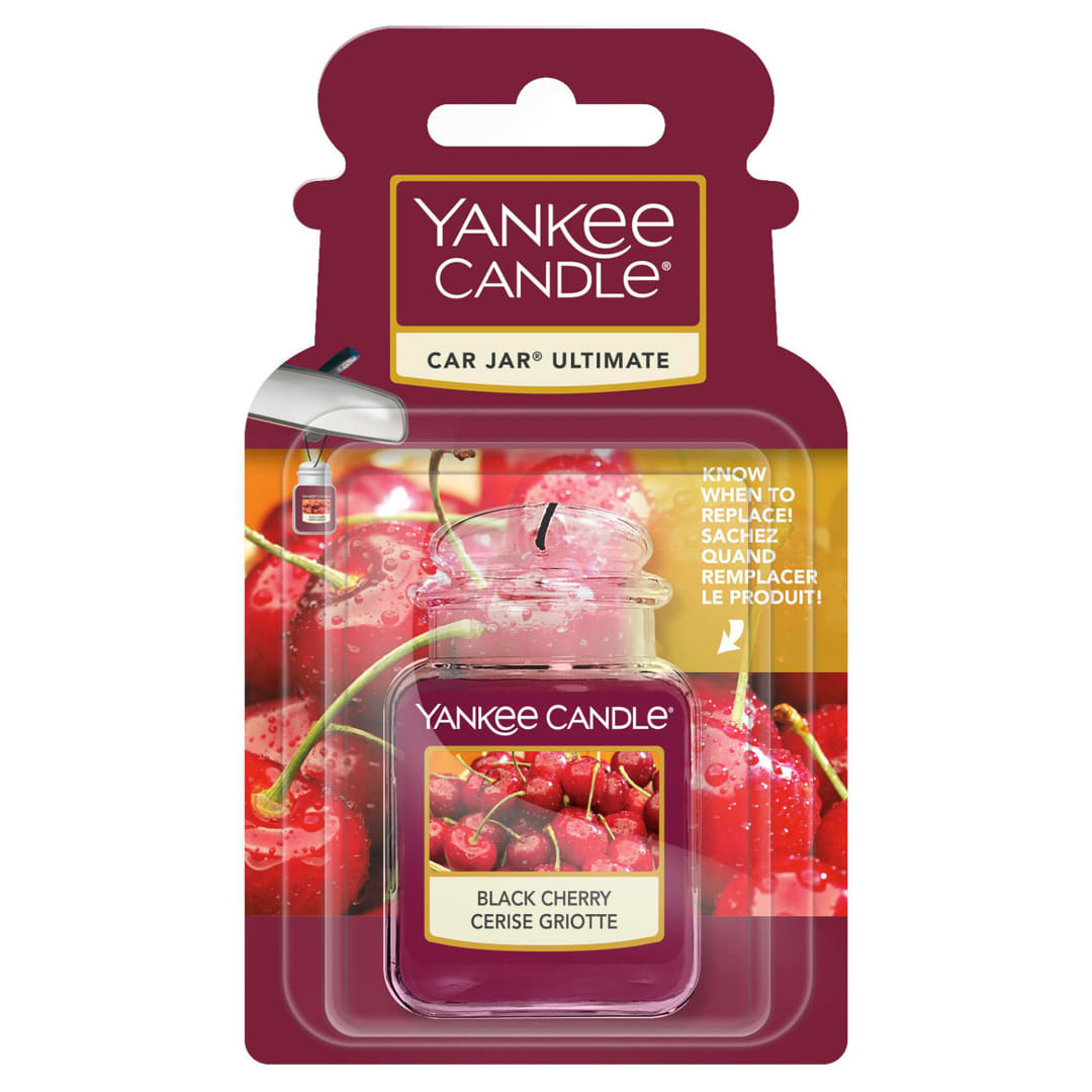 Yankee Candle Car Jar Ultimate Ambientador para coche | Cereza negra | Dura hasta 4 semanas