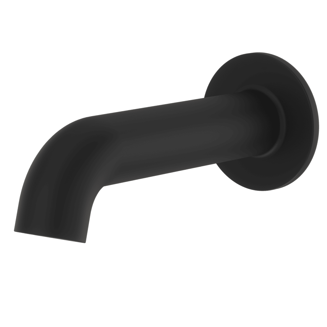 Modern Round Non-Diverting Tub Filler in Matte Black
