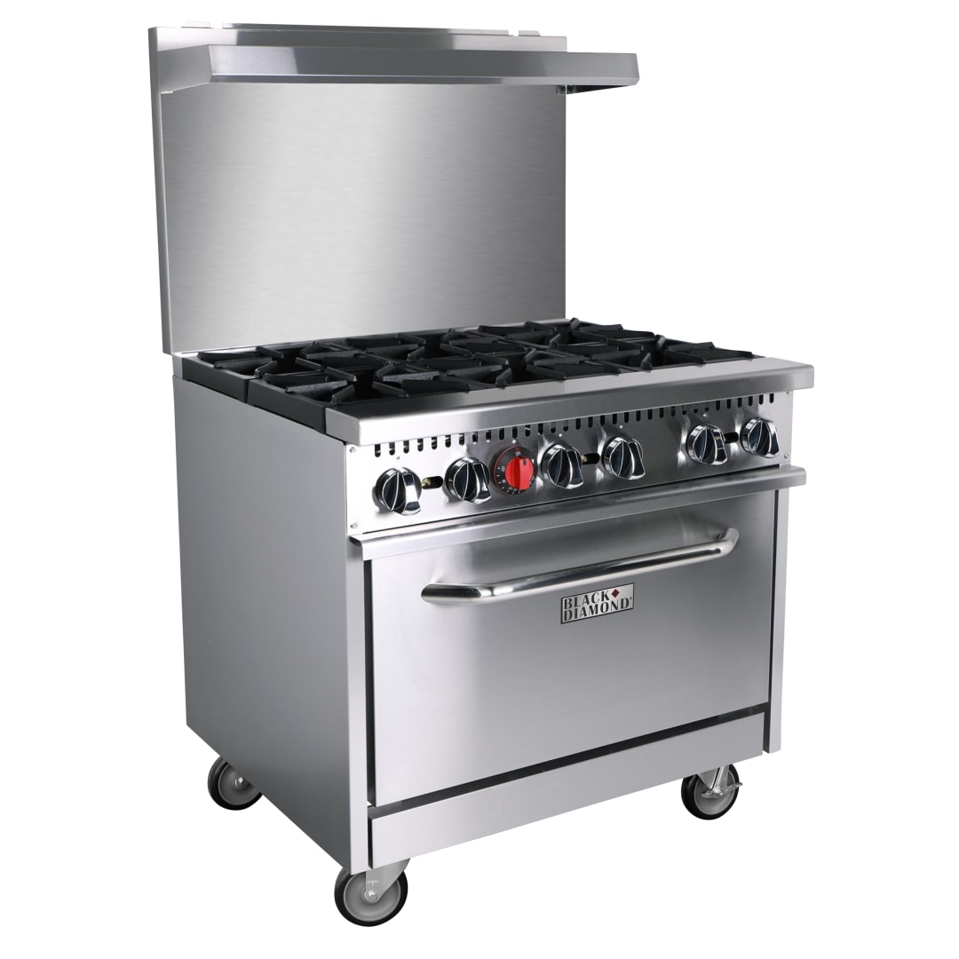 BDGR-36/NG - BD,Gas Range 36''W,6 BR NG,Casters