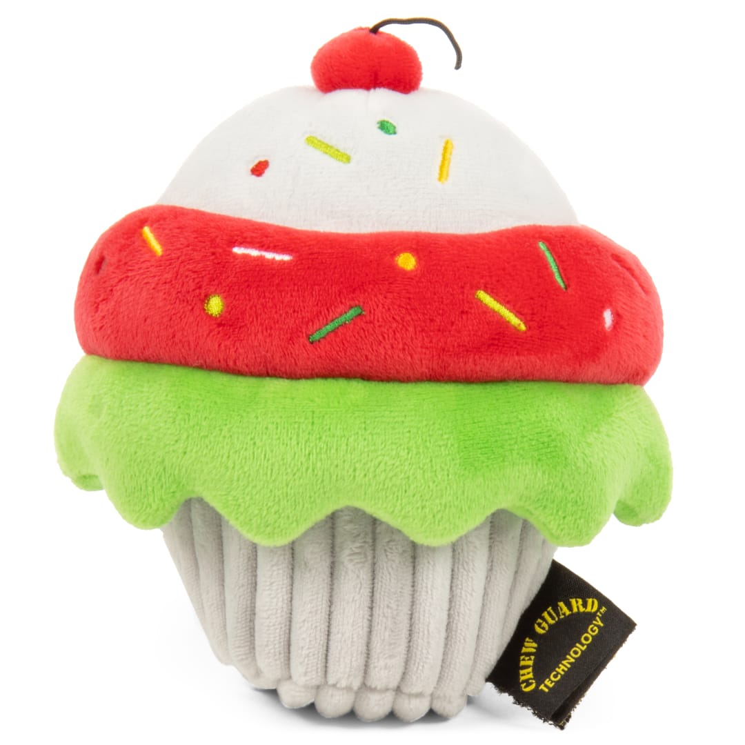Lowe's Holiday Food Cherry Cupcake Dog Toy, Tri Color