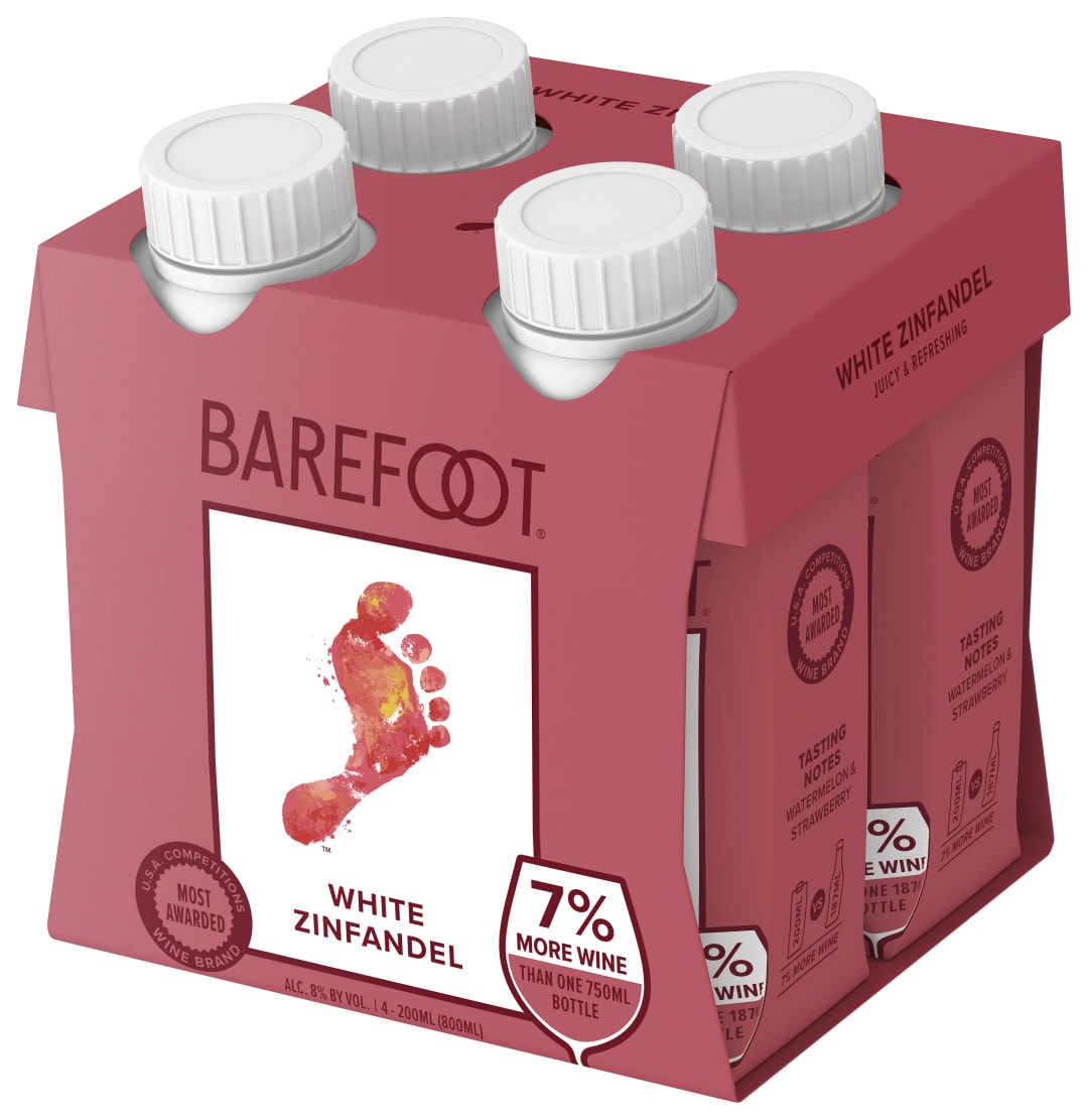 Barefoot Cellars White Zinfandel Wine Tetra 200ml 4pk