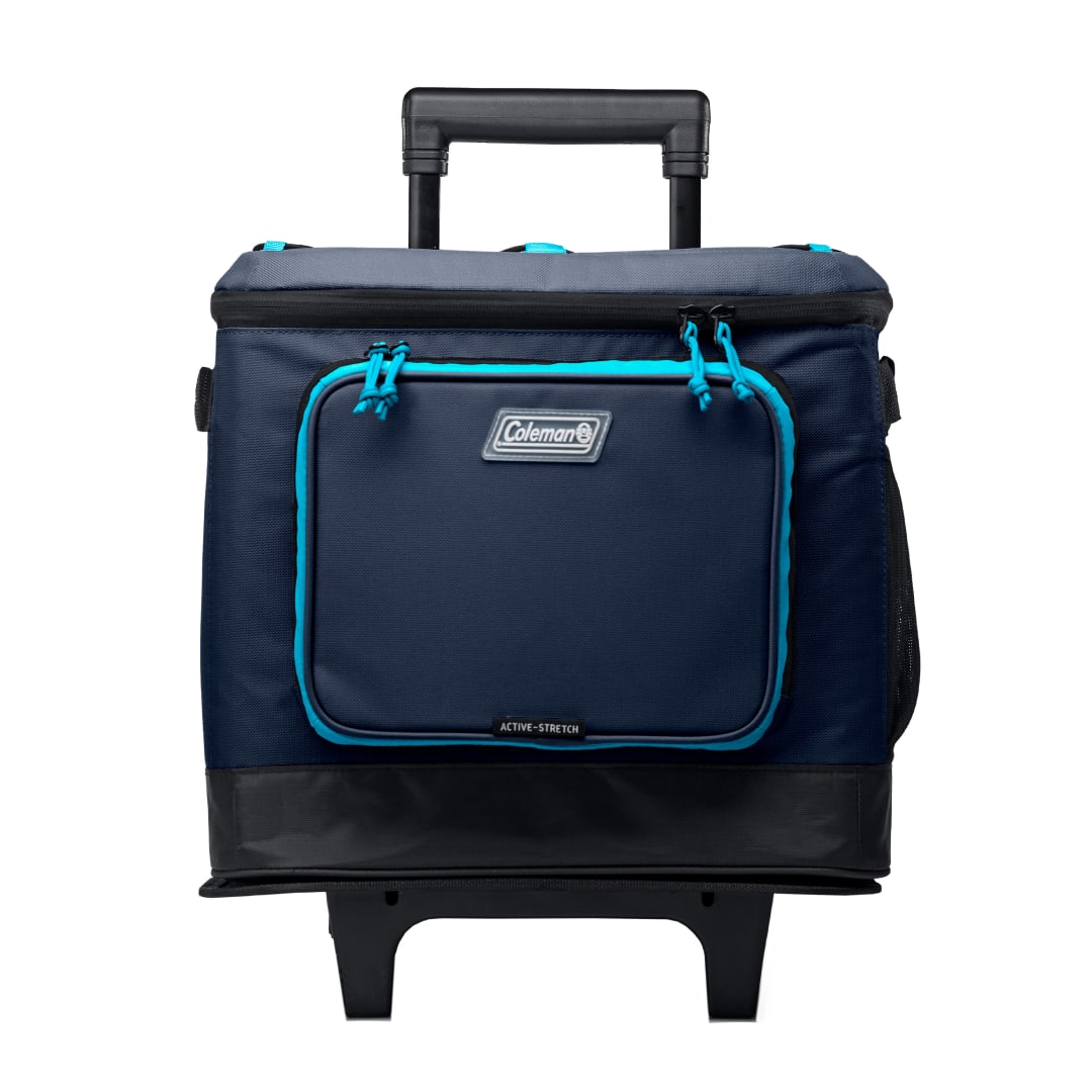 Coleman® Mochila Térmica Aislada XPAND, con Ruedas, Capacidad para 42 Latas, a Prueba de Fugas, con Correas Ajustables y Retención de Hielo, Azul Nocturno