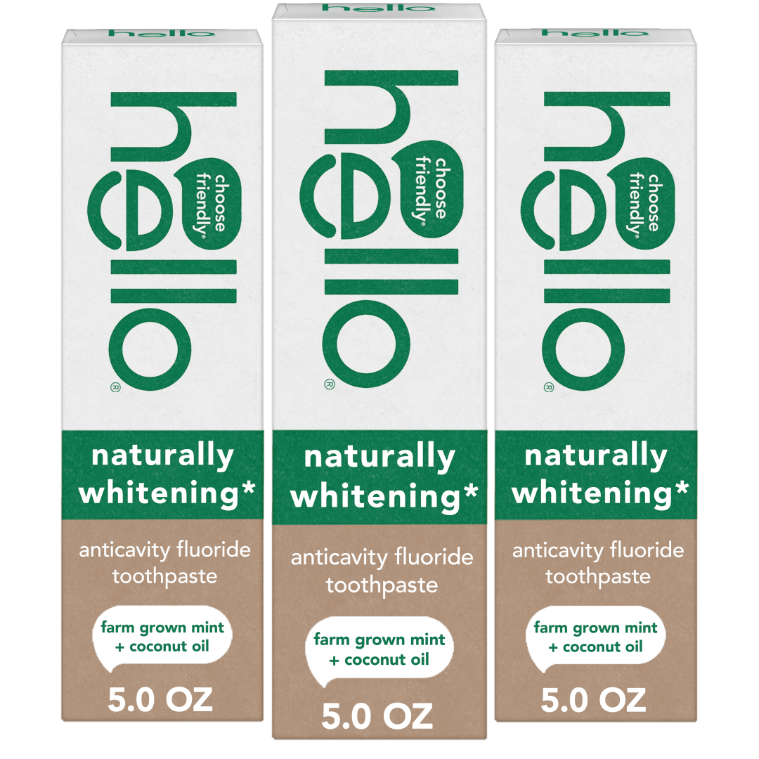 hello Naturally Whitening Anticavity Fluoride Toothpaste, Mint, 5 Oz