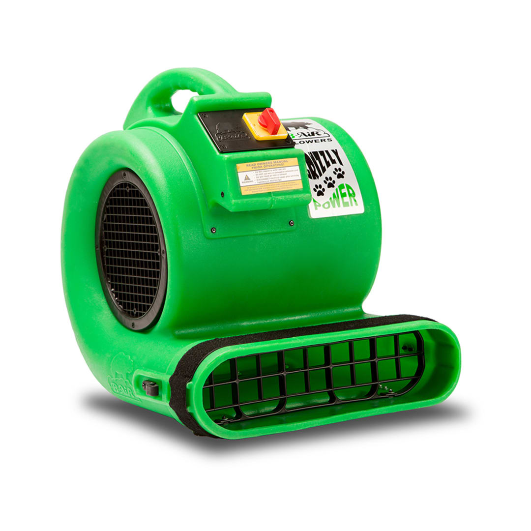 B-Air Grizzly GP-1 1 HP Air Grizzly Mover Carpet Dryer Floor Fan for Water Damage Restoration and Pet Cage Dryer Green