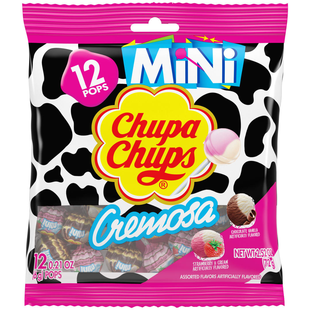 Chupa Chups Cremosa Lollipops Ice Cream 12 pc Peg Bag