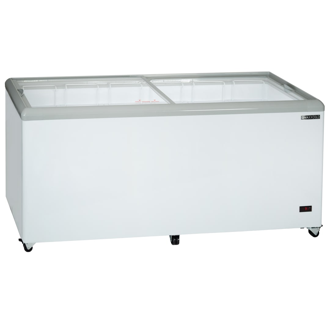 Maxx Cold X-Series Sliding Glass Top Mobile Ice Cream Display Freezer, 71"W, 16 cu. ft. Storage Capacity, in White (MXF71F)
