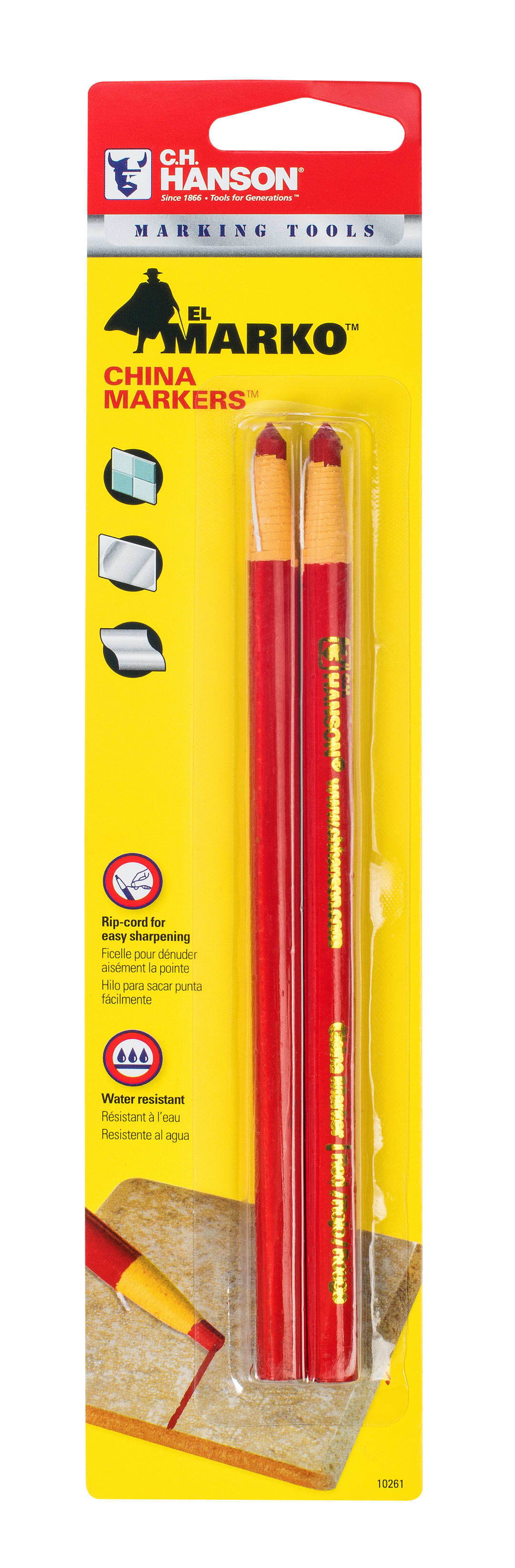 El Marko® China Marker-Red 2Pcs. Carded