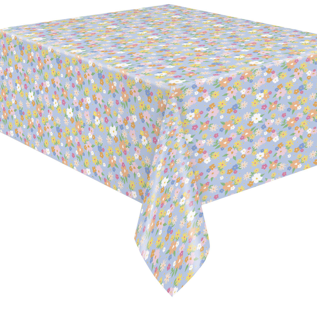 Spring Garden Flannel Backed Rectangular Vinyl Table Cover, 54" x 84"