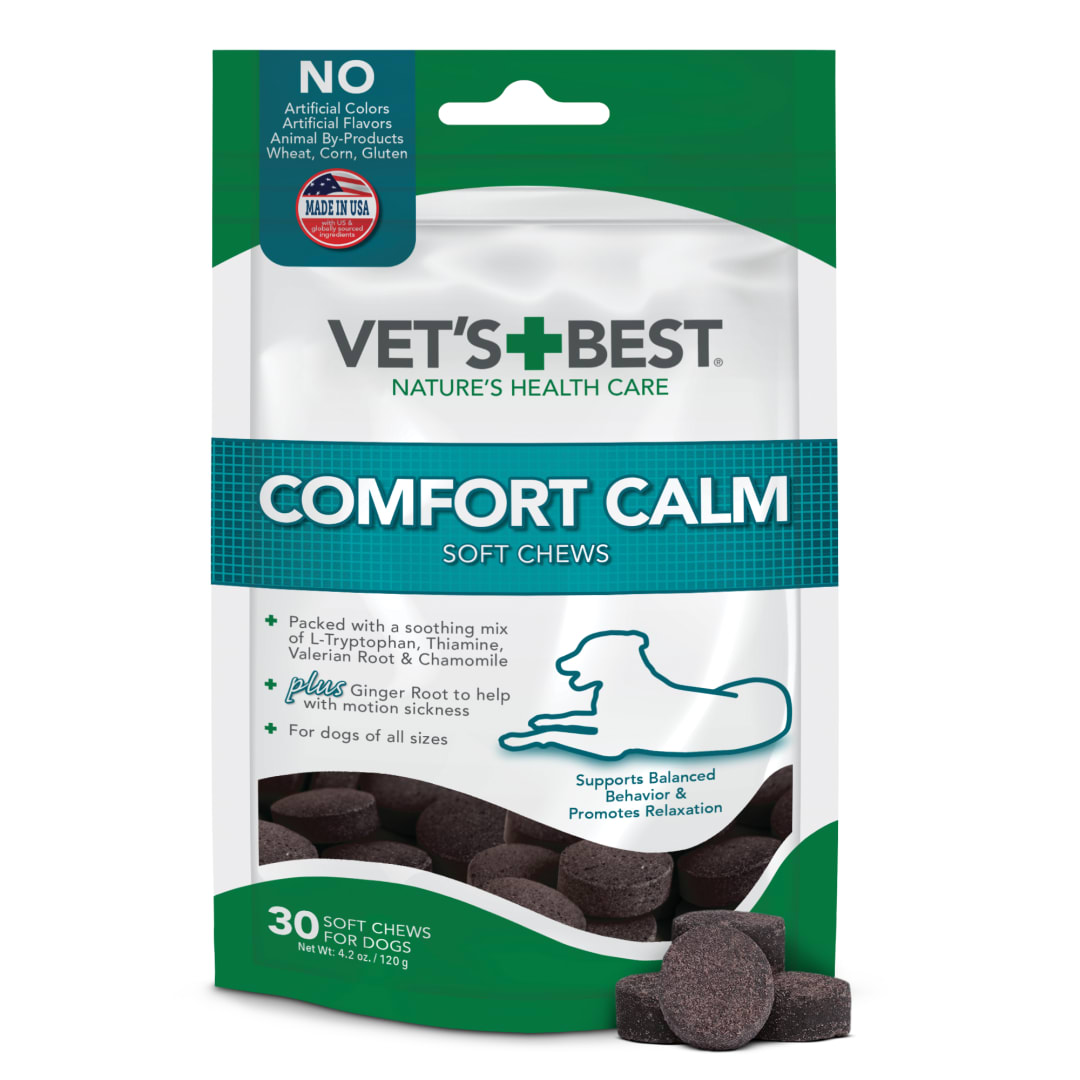 Vet's Best Comfort Calm Calming Soft Chews Dog Supplements | Dog Calming Aid Supports Dog Balances Behavior | Promotes Relaxation | 30 Day Supply