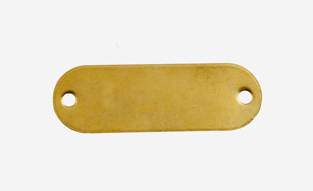 Tag-Rectangle with Rounded Ends 3/4" x  3-1/8" Brass 10 Pack