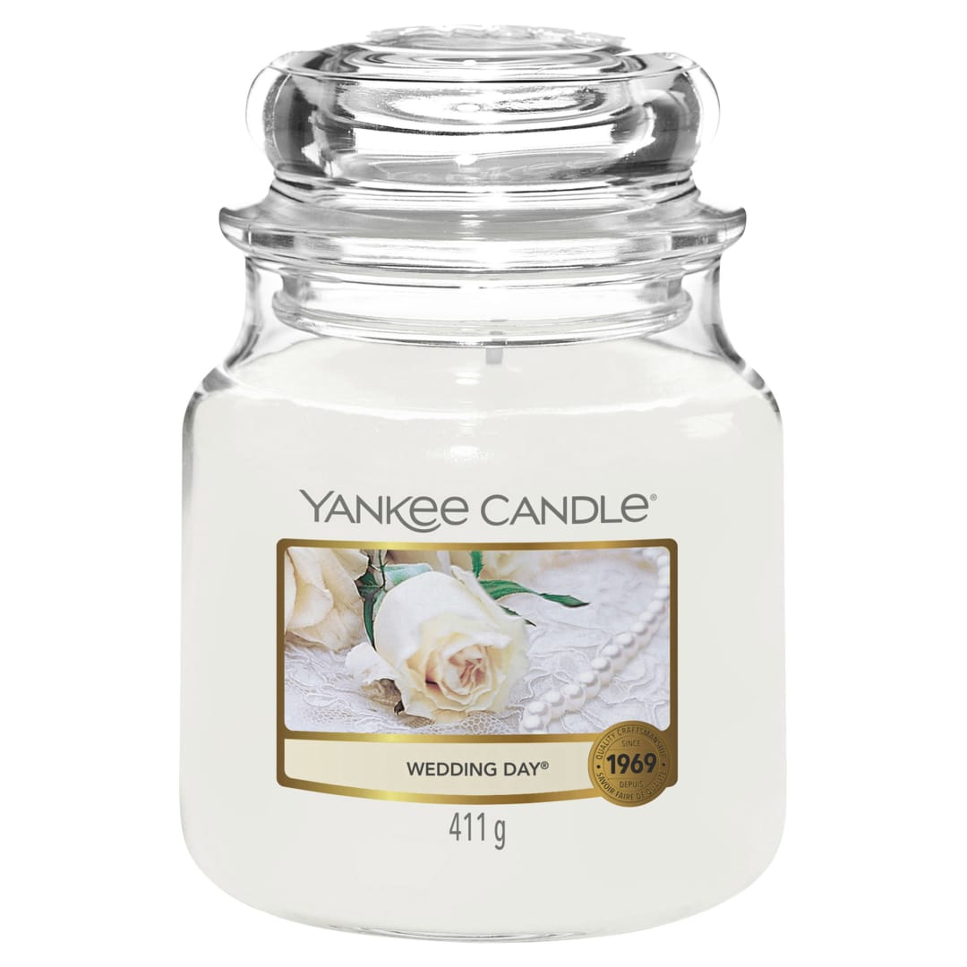 Yankee Candle Vela perfumada | Vela en tarro mediano Wedding Day | Velas de larga duración: hasta 75 horas | Regalos para mujeres