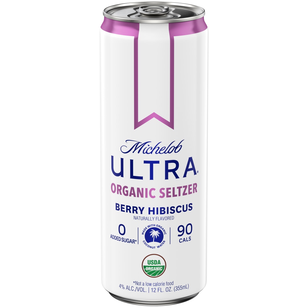 Michelob Ultra Organic Seltzer Berry Hibiscus 12 oz Single CAN Sleek 4ABV