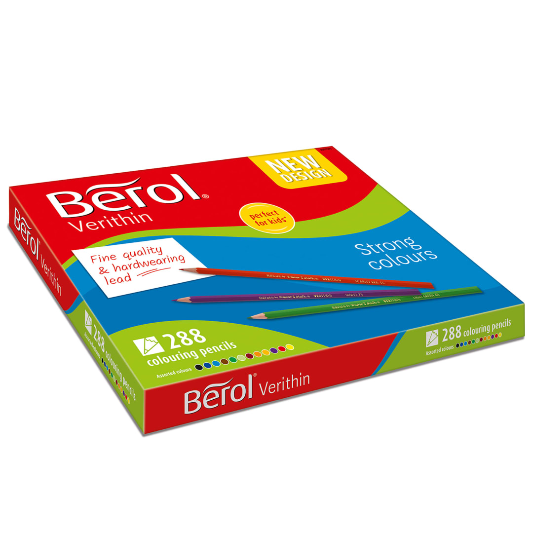 Berol Verithin Coloured Pencils, Assorted Colours, Pre Sharpened, Class Pack of 288