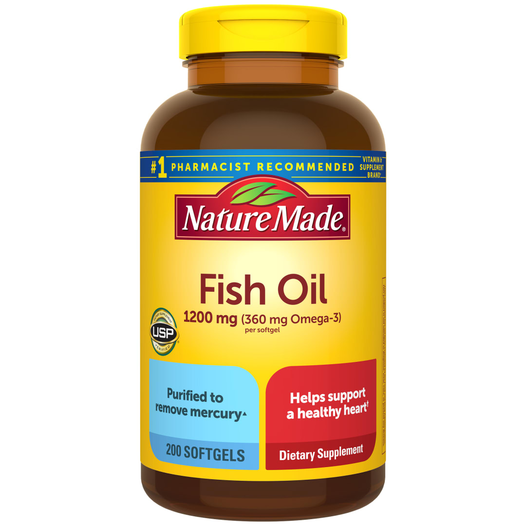 Nature Made Fish Oil 1200 mg Softgels, Fish Oil Supplements, Omega 3 Fish Oil for Healthy Heart Support, Two Pack, Omega 3 Supplement with 400 Softgels, 200 Day Supply