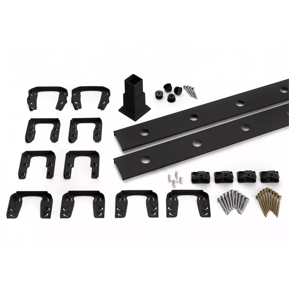 8-ft Transcend Accessory Infill Kit for Round Aluminum Balusters-Horizontal-Charcoal Black