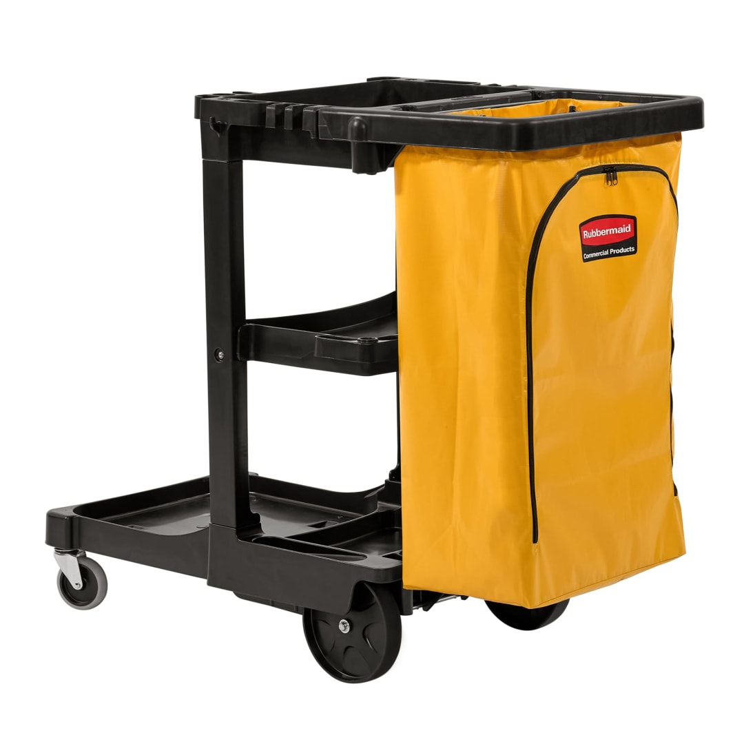 Rubbermaid Commercial Products Janitorial Cleaning Cart Traditional, Black