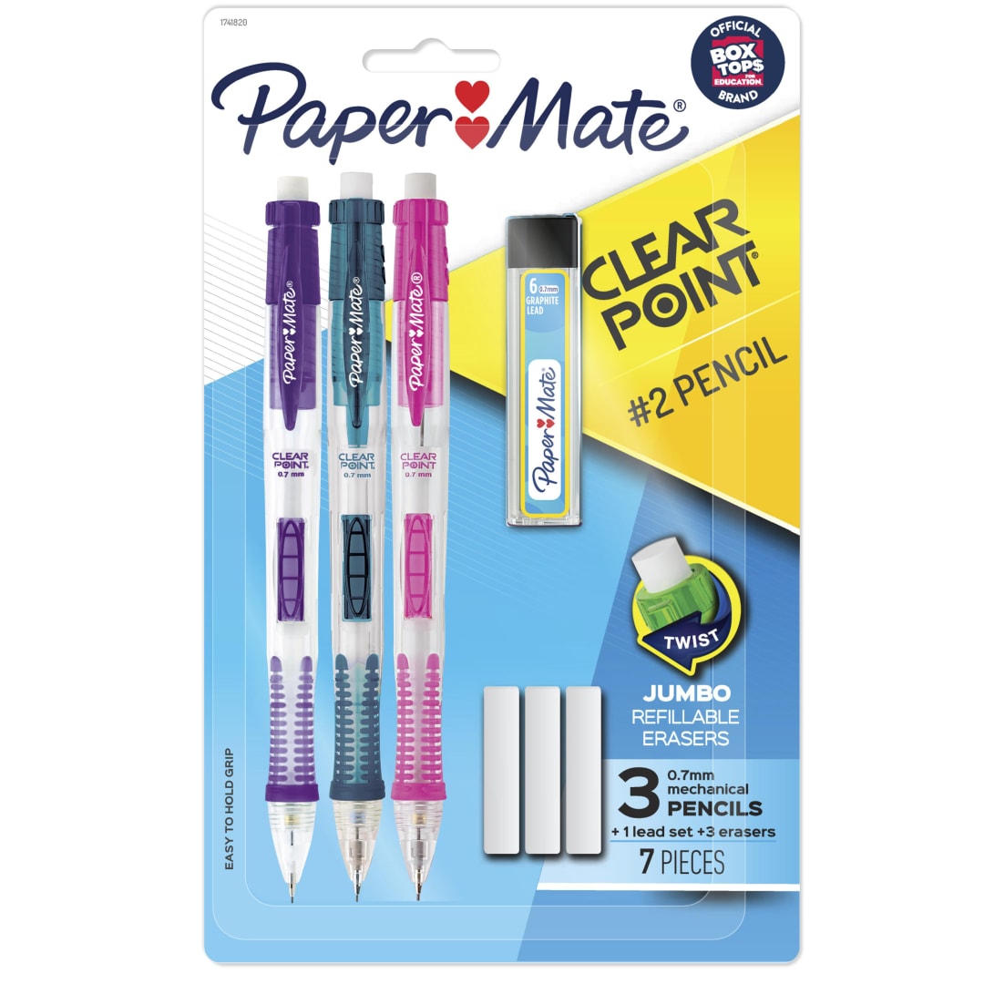 Paper Mate® Clearpoint® Mechanical Pencil Starter Set, 0.7mm, HB #2, 7 Count