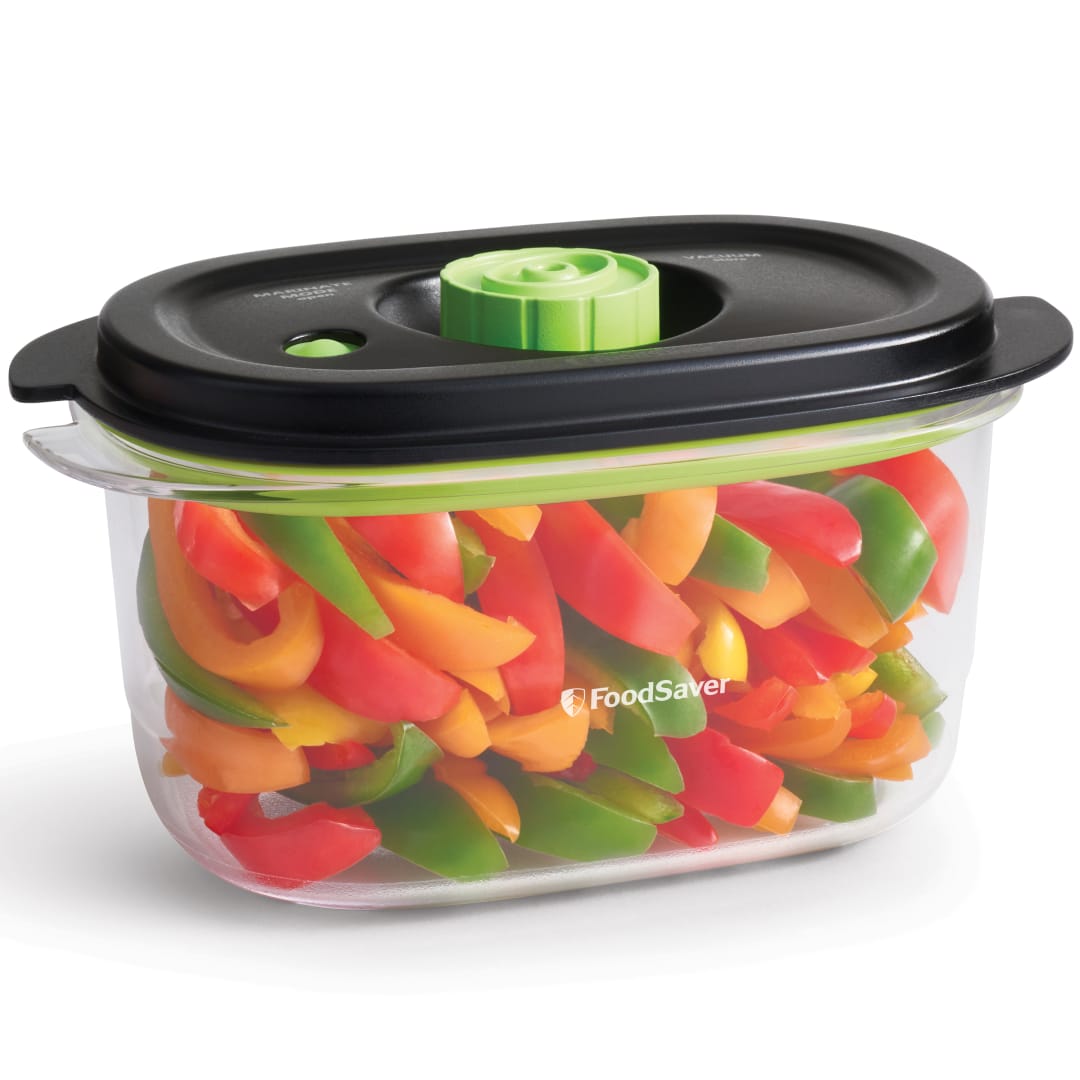 Recipiente de envasado al vacío de alimentos para conservar  y marinar FoodSaver | | Recipiente hermético para alimentos sin BPA 1,18 litros | A prueba de fugas | Apto para lavavajillas