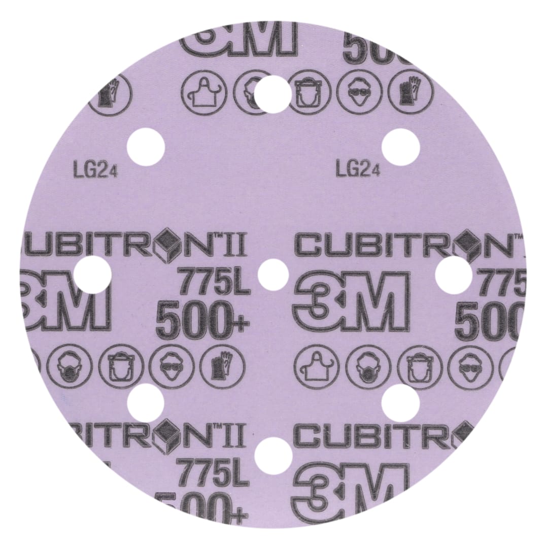 3M™ Cubitron™ II Hookit™ 775L Film Disk, 500+ 3MIL, 125 mm, 8HL, Die 500KE